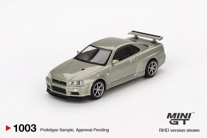 MINI GT 1/64 Nissan Skyline GT-R (R34)  V-Spec II Nür Millenium Jade MGT01003-BL