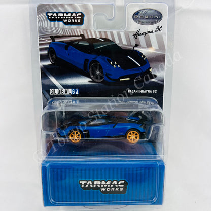 *CHASE CAR* TARMAC WORKS GLOBAL64 1/64 Pagani Huayra BC  Blu Francia / Black T64G-TL014-BL