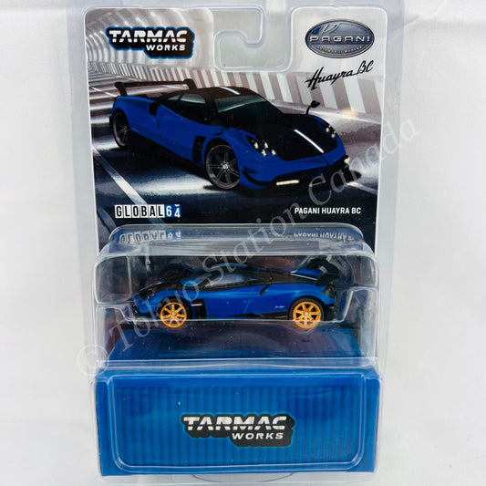 *CHASE CAR* TARMAC WORKS GLOBAL64 1/64 Pagani Huayra BC  Blu Francia / Black T64G-TL014-BL