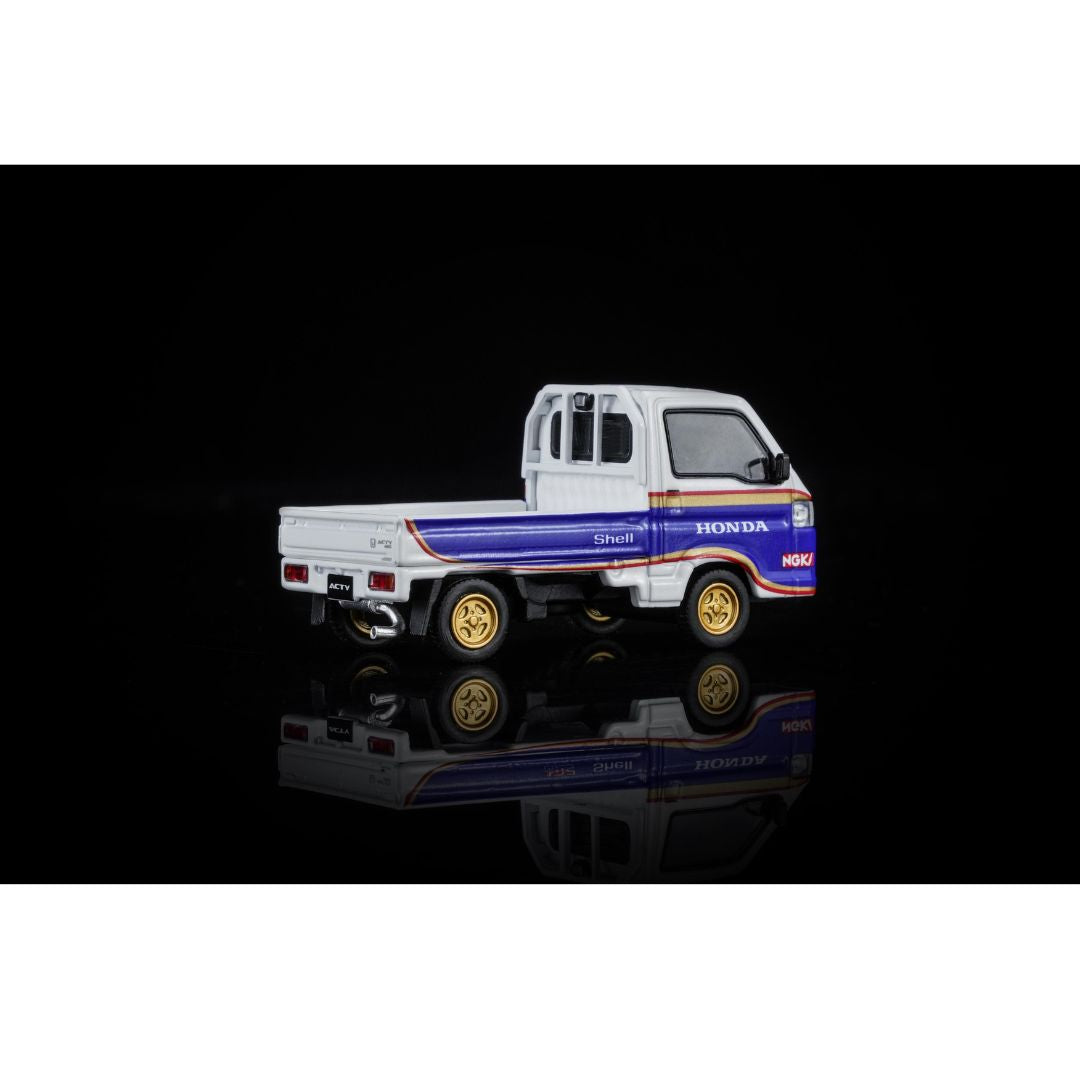 PREORDER MOTORHELIX 1/64 Honda ACTY 4WD Customized Blue & White Livery M65623 (Approx. Release Date: Q4 2026 and subject to the manufacturer's final decision)