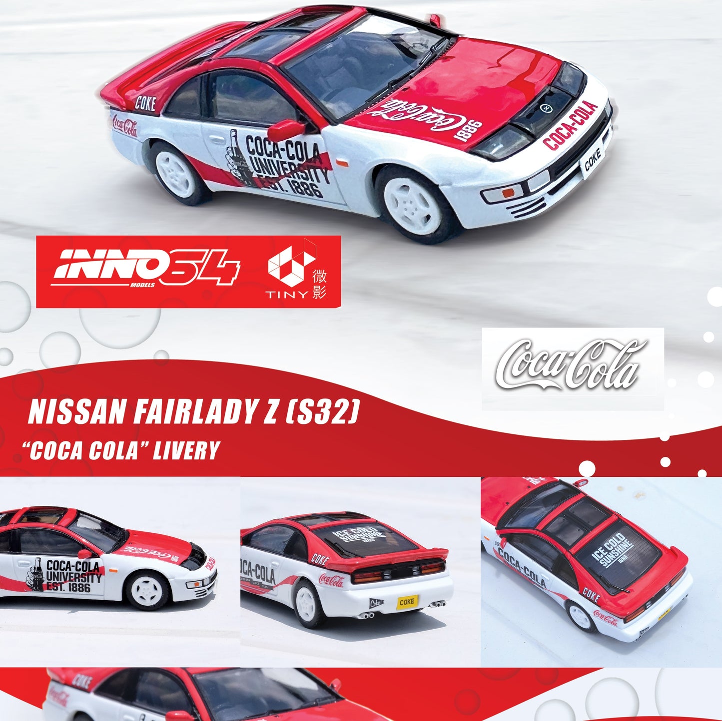 INNO64 x TINY 1/64 NISSAN FAIRLADY Z (S32) "Coca-Cola" Livery COKE059-B