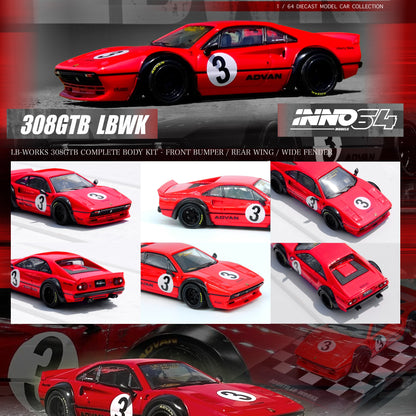 INNO64 1/64 LIBERTY WALK 308 GTB Red IN64-LBWK308-RED