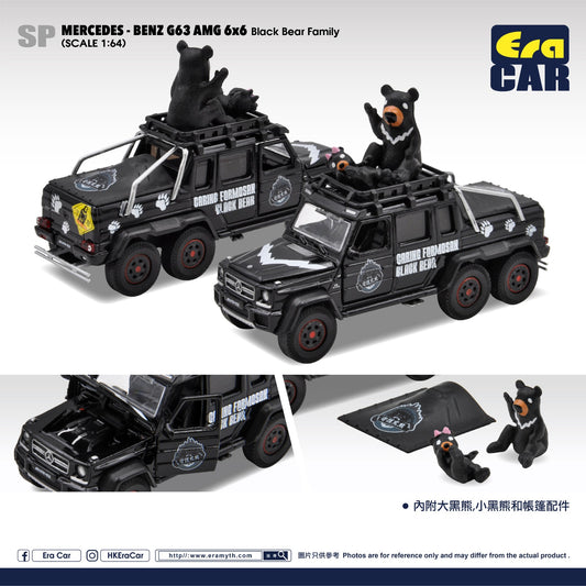 ERA CAR 1/64 Mercedes-Benz G63 AMG 6X6 with Black Bear Family MB226X6SP139