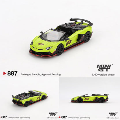 MINI GT 1/64 Lamborghini Aventador SVJ 63 Roadster Verde Shock MGT00887-BL