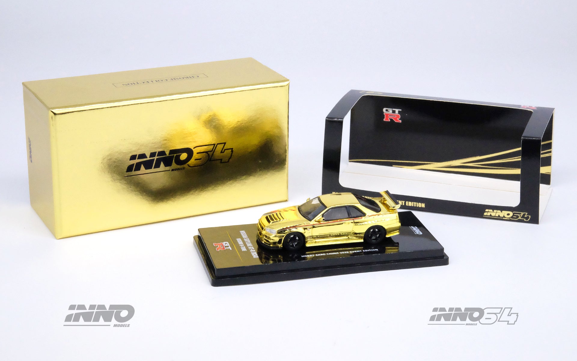 INNO64 1/64 NISSAN SKYLINE GT-R (R34) NISMO R-Tune Gold Chrome