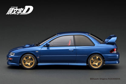 Ignition Model 1/18 INITIAL D SUBARU Impreza WRX type RSTi Version V (GC8) Blue With Mr.Bunta IG3538