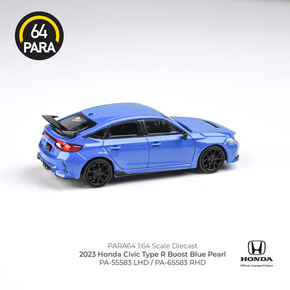 PARA64 1/64 2023 Honda Civic Type R Boost Blue Pearl LHD PA-55583