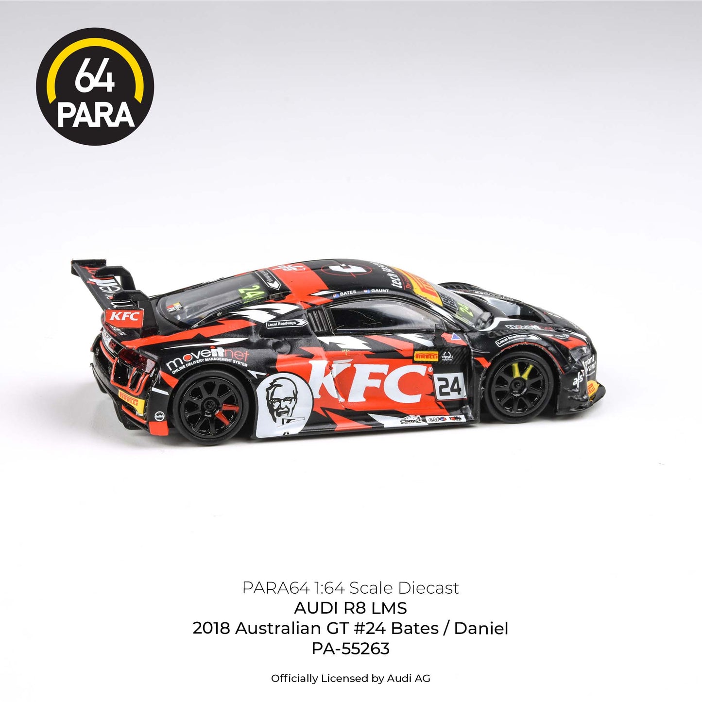 PARA64 1/64 Audi R8 LMS 2018 Australian GT #24 – Bates / Daniel LHD PA-55263