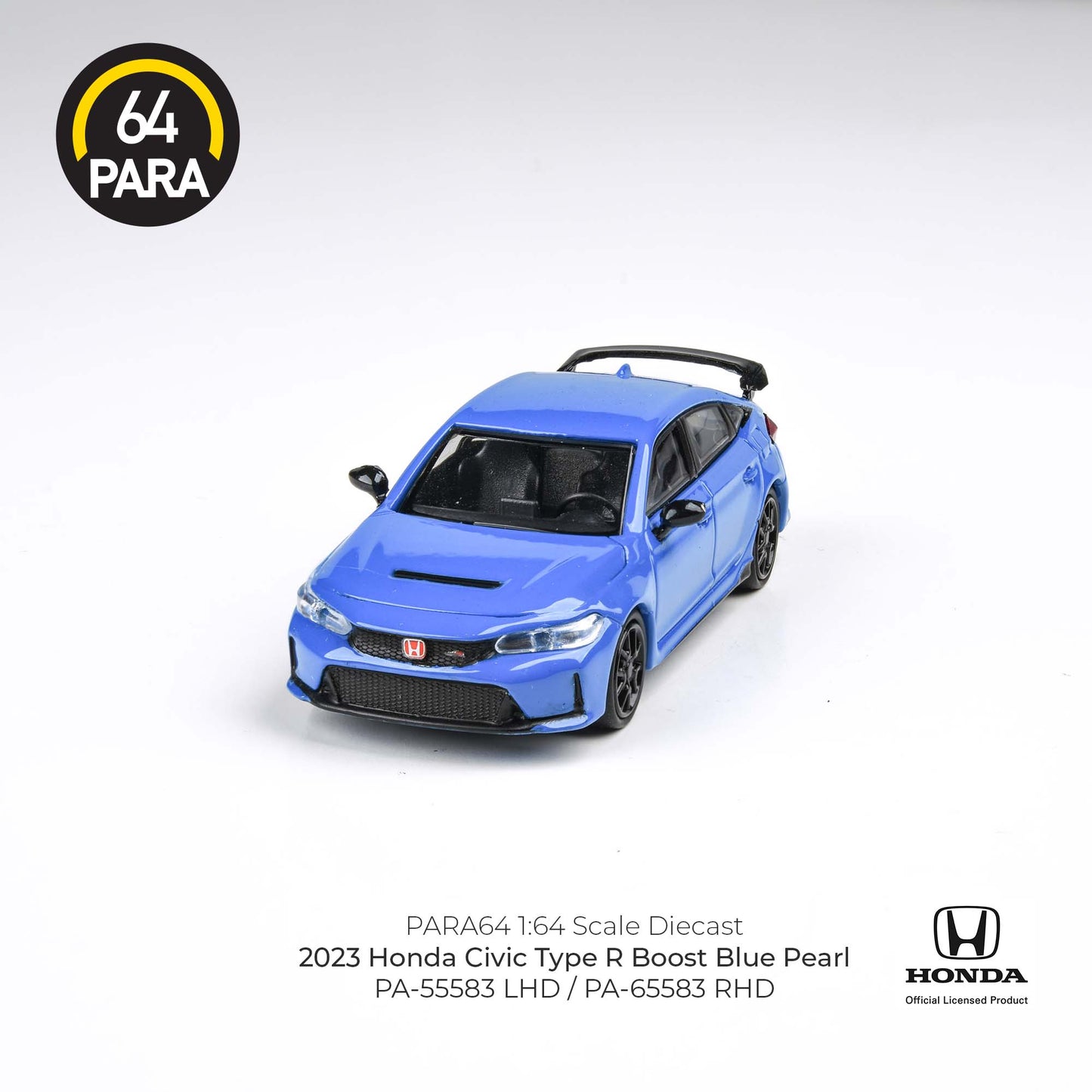 PARA64 1/64 2023 Honda Civic Type R Boost Blue Pearl LHD PA-55583