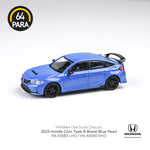 PARA64 1/64 2023 Honda Civic Type R Boost Blue Pearl LHD PA-55583