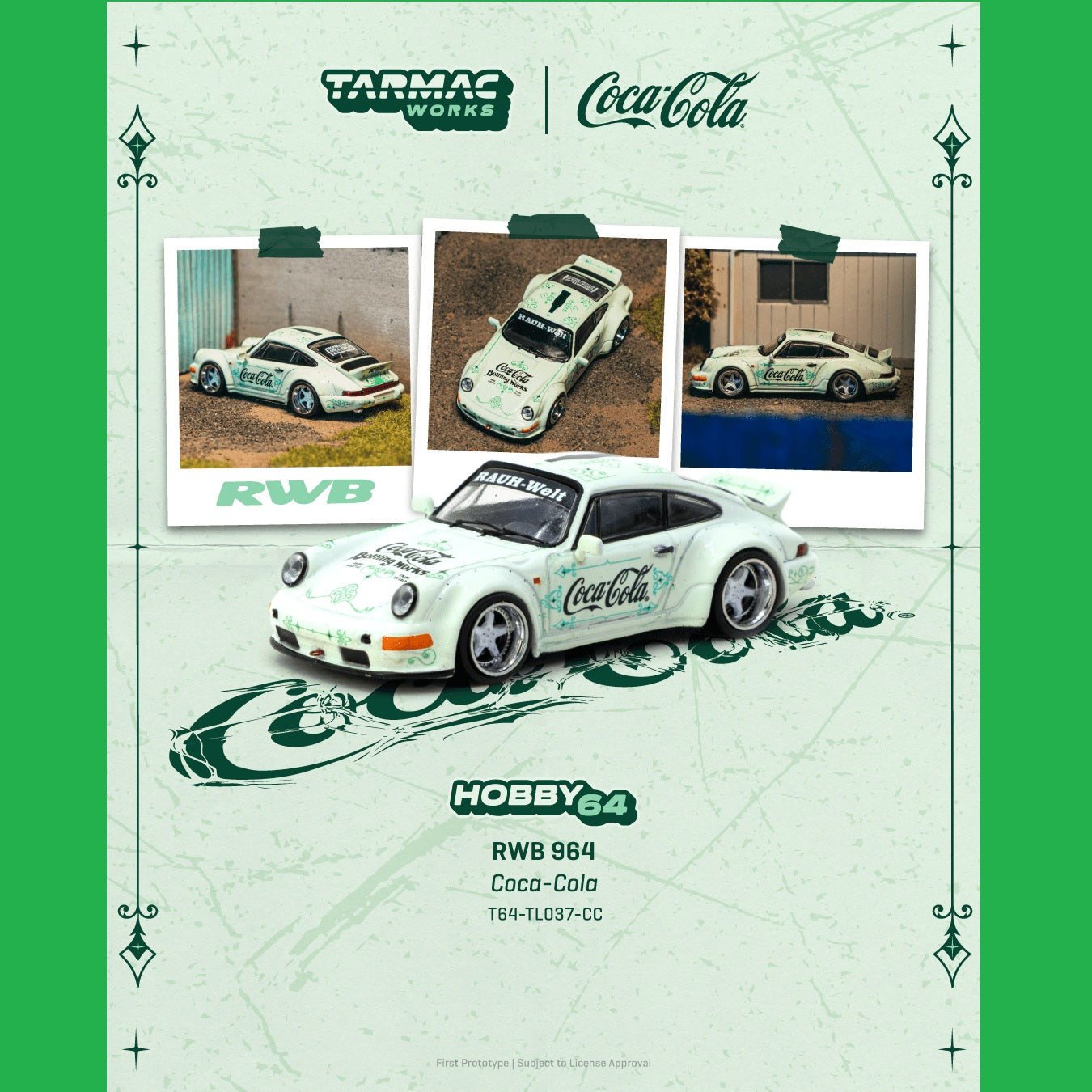 PREORDER TARMAC HOBBY64 1/64 RWB 964 Coca-Cola T64-TL037-CC (Approx. Release Date :  MAY 2026 subject to manufacturer's final decision)
