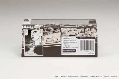 HOBBY JAPAN 1/64 Mitsubishi Lancer RS Evolution Ⅳ / INITIAL D VS Takumi Fujiwara With Seiji Iwaki Figure HJ642011D