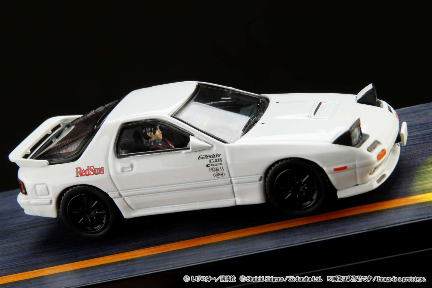 HOBBY JAPAN 1/64 MAZDA RX-7 (FC3S) ∞ / INITIAL D VS Kyoichi Sudo With Ryosuke Takahashi Figure HJ643043D