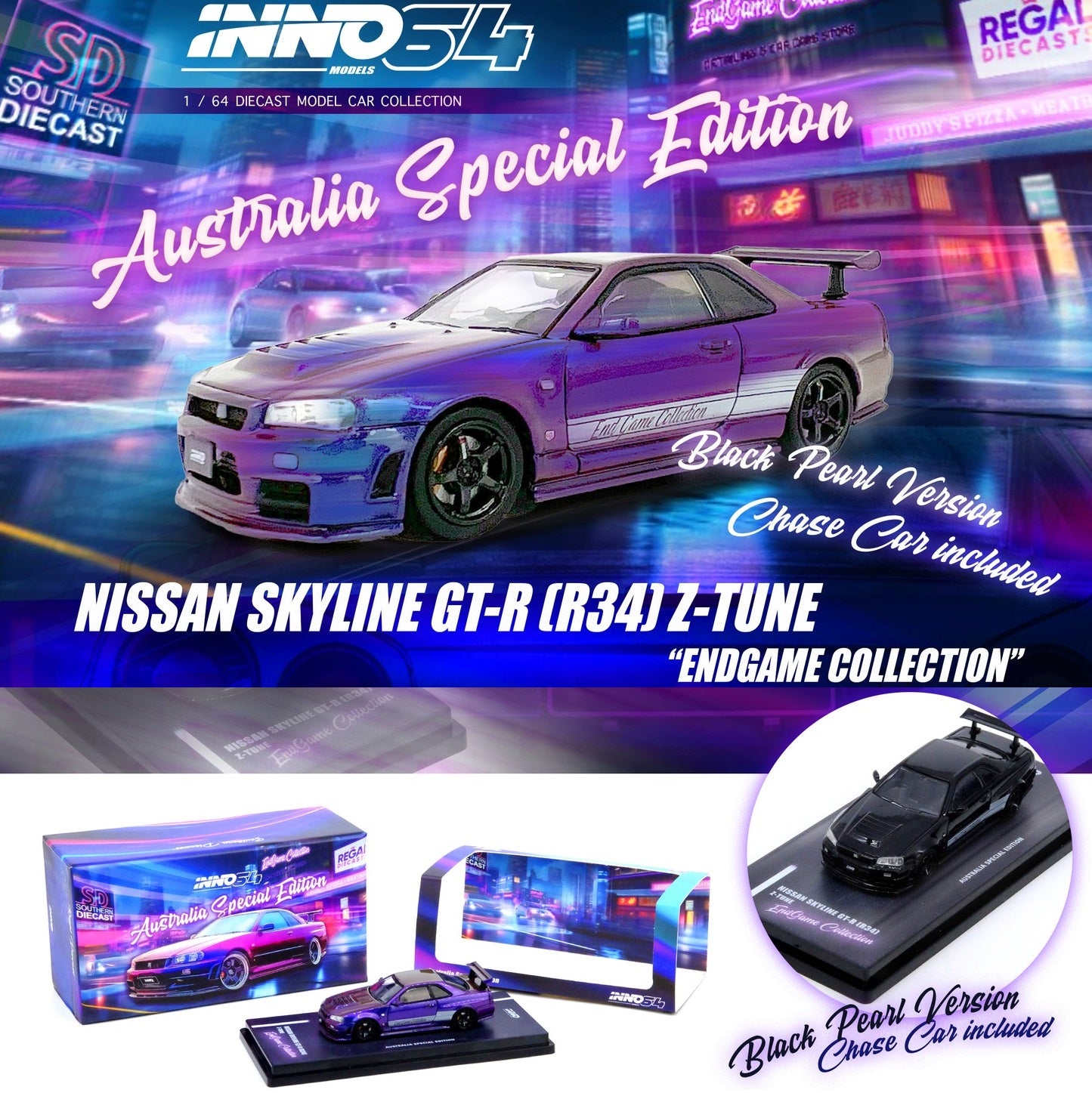 INNO64 1/64 NISSAN SKYLINE GT-R (R34) Z-Tune 