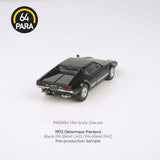 PREORDER PARA64 1/64 1972 De Tomaso – Pantera Black PA-55641 (Approx. Release Date : November Q2 2024 subject to manufacturer's final decision)