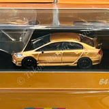 MOTORHELIX 1/64 Honda Civic Type R (FD2) Customized Electroplating Copper with Carbon Fiber Bonnect (HK Toycar Salon 2025) M65404DZ-HK