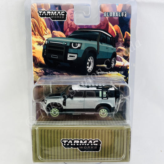 *CHASE CAR* TARMAC WORKS 1/64 Global64 Land Rover Defender 110 Green Metallic T64G-020-GR