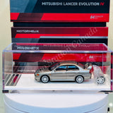 MOTORHELIX 64SENIOR SERIES 1/64 Mitsubishi Lancer Evolution IV Steel Silver Metallic M64001