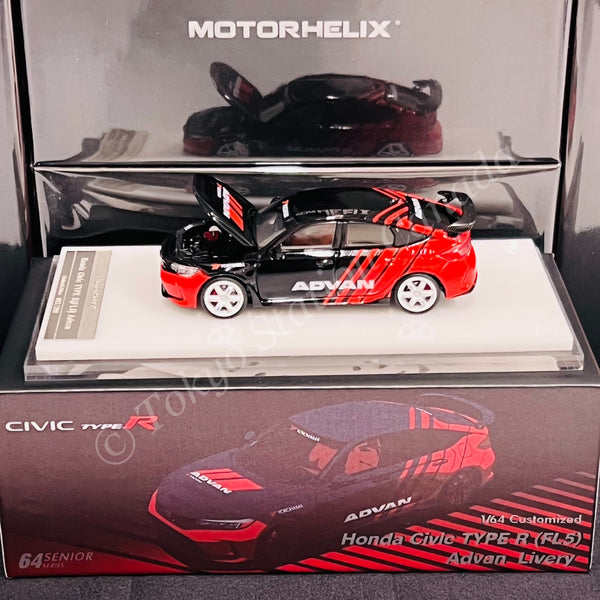 MOTORHELIX 64SENIOR 1/64 Customized Honda Civic Type R FL5 Advan Livery HEC 2025 Exclusive Model M65323