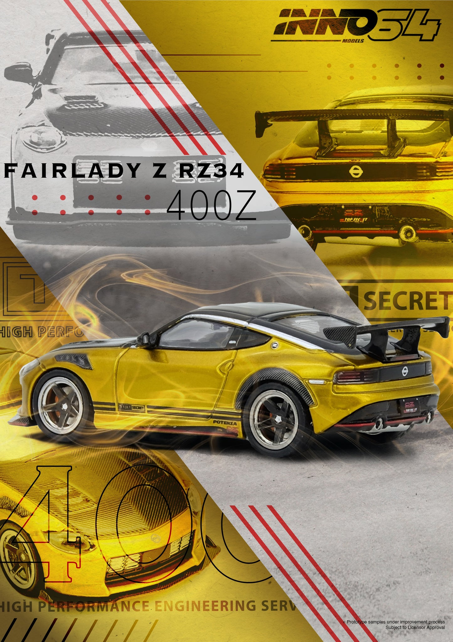 INNO64 1/64 TOP SECRET FAIRLADY Z (RZ34) Gold IN64-400ZTS-GOLD
