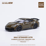 PREORDER POPRACE 1/64 992 Stinger GTR Carbon Edition - Brown PR640049 (Approx. Release Date: Q1 2024 and subject to the manufacturer's final decision)