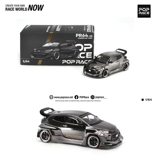 POPRACE 1/64 PANDEM GR YARIS Black Chrome IMXPO2023 Exclusive Edition PR640055