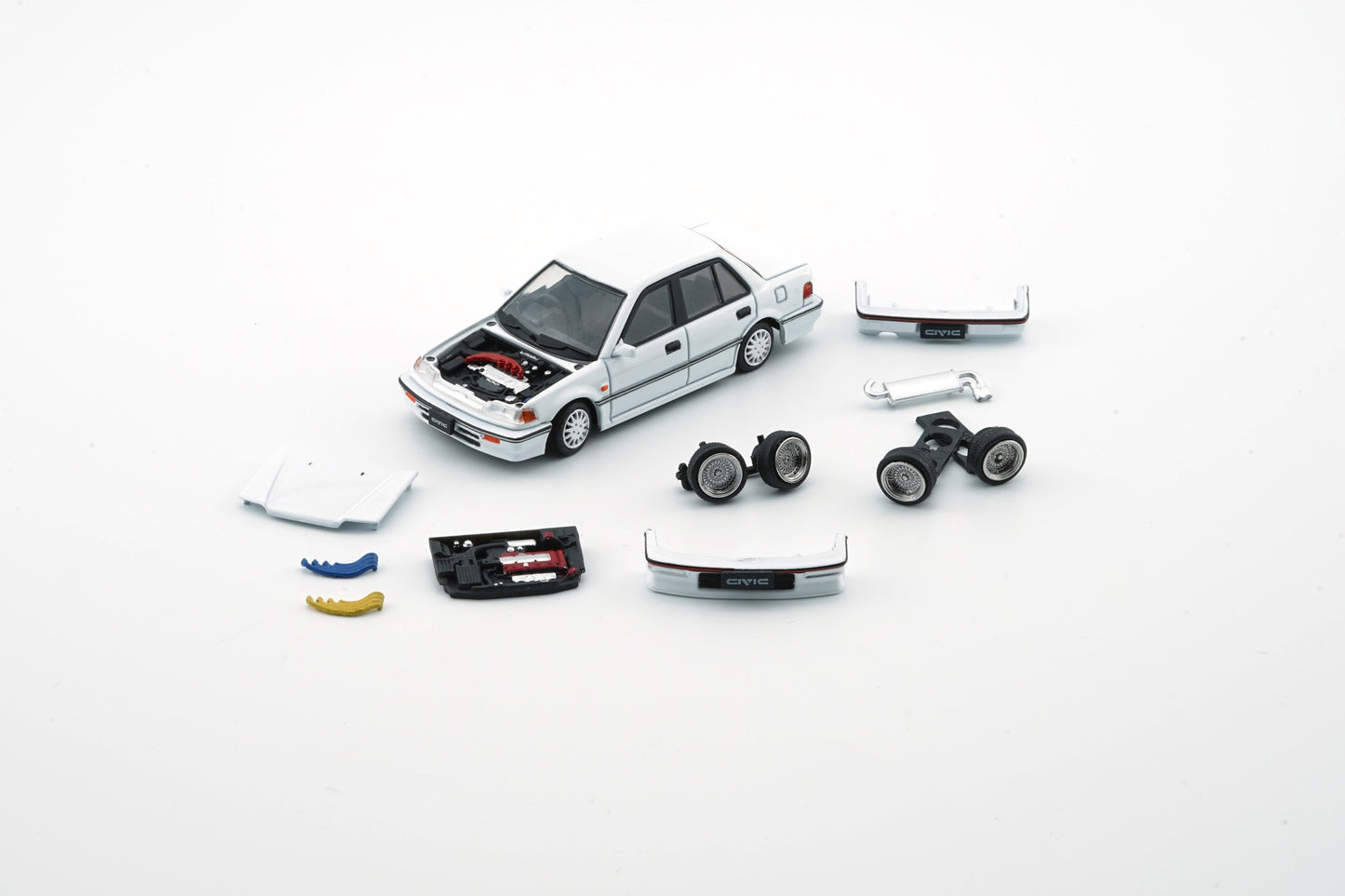 BM Creations 1/64 Honda Civic EF2 1991 WHITE LHD 64B0403