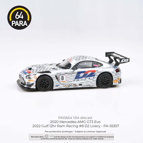 PREORDER PARA64 1/64 Mercedes-AMG GT3 Evo 2022 Gulf 12hr Ram Racing #8 D2  PA-55357 (Approx. Release Date : APRIL 2024 subject to manufacturer's final decision)