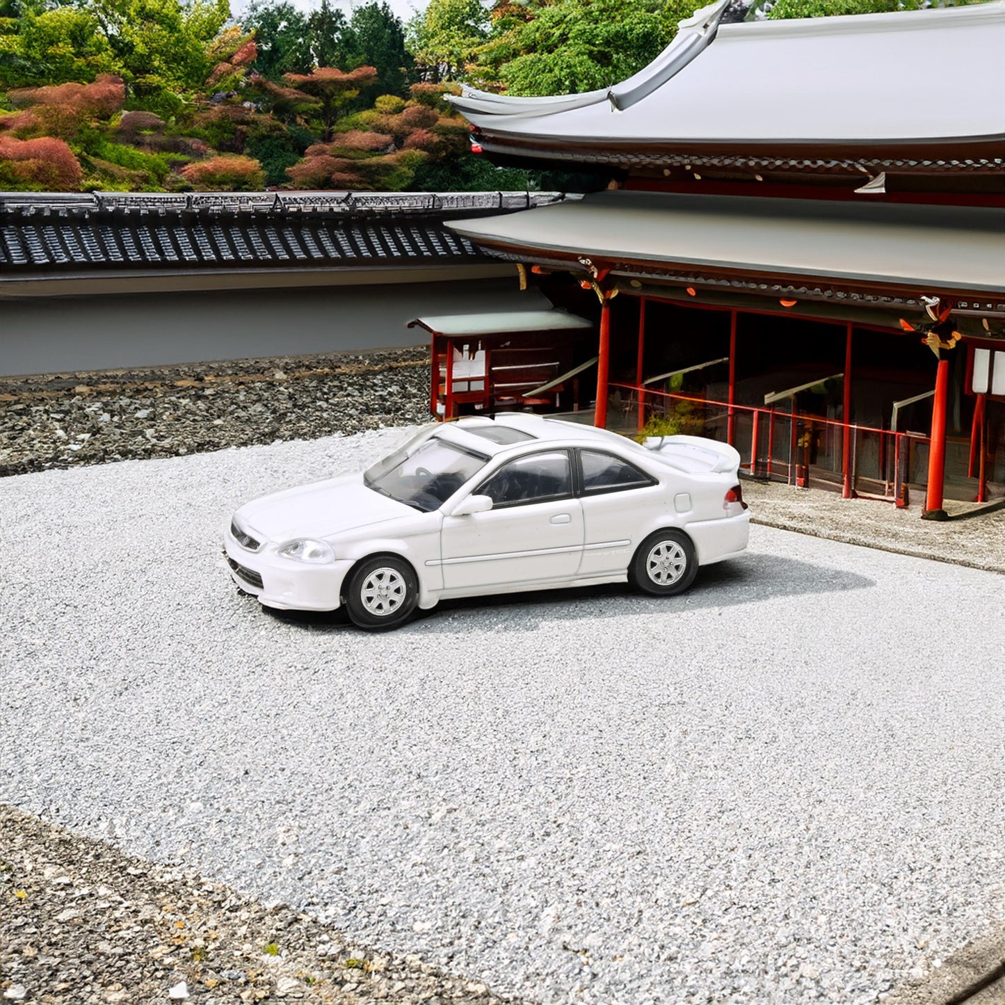 PARA64 1/64 1999 Honda Civic Si – Taffeta White EX  LHD PA-55624