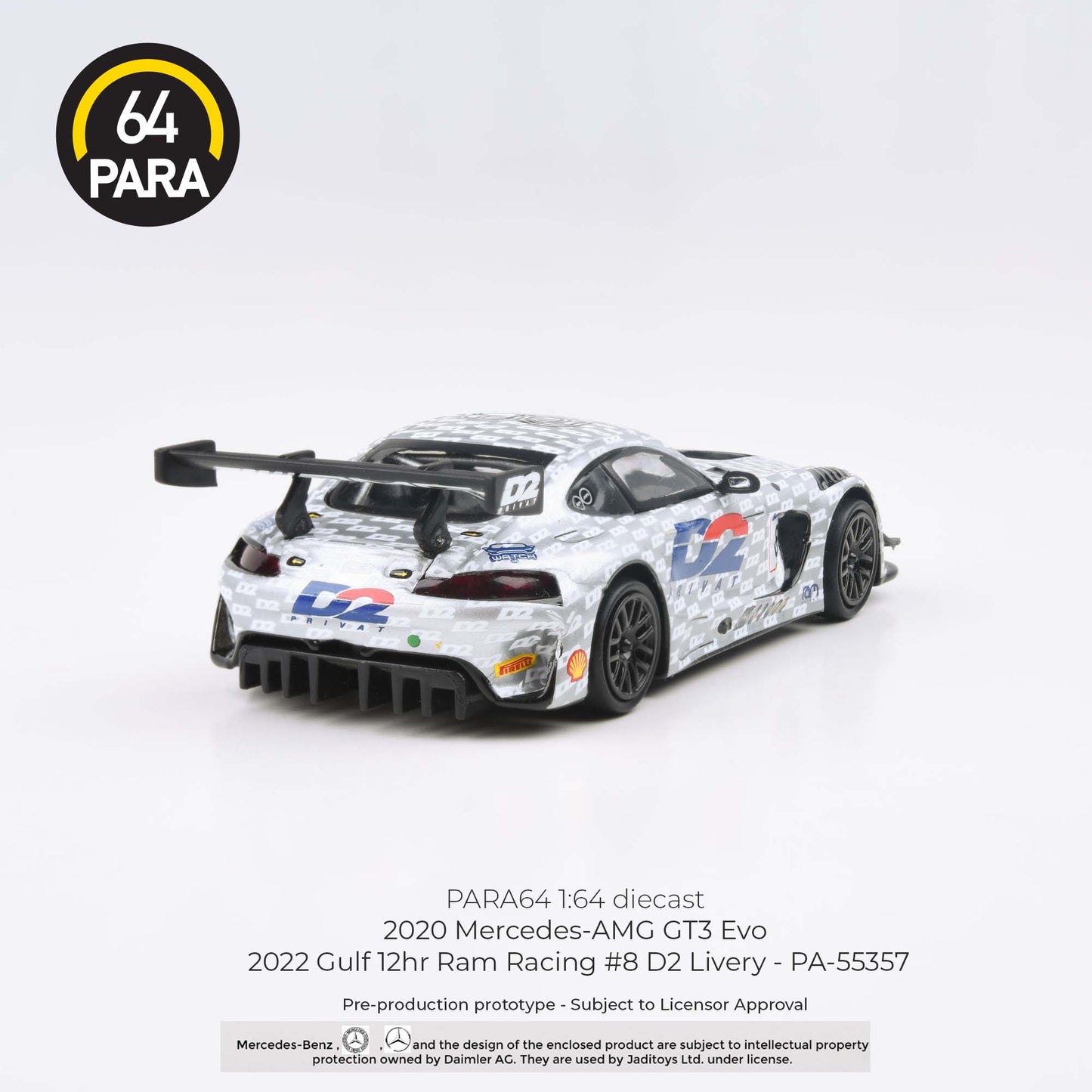 PARA64 1/64 Mercedes-AMG GT3 Evo 2022 Gulf 12hr Ram Racing #8 D2  PA-55357