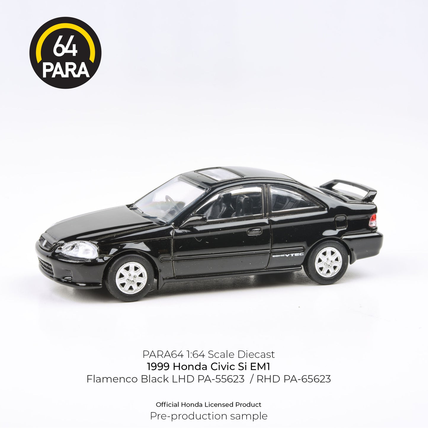 PARA64 1/64 1999 Honda Civic Si – Flamenco Black LHD PA-55623