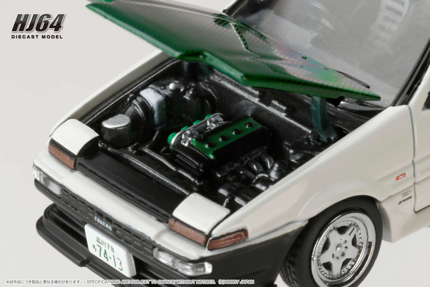 HOBBY JAPAN 1/64 Toyota SPRINTER TRUENO (AE86) DRIFT KING WHITE HJ646052DK