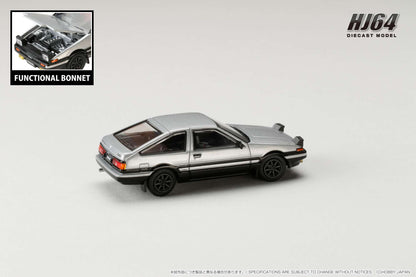 HOBBY JAPAN 1/64 Toyota SPRINTER TRUENO GT APEX (AE86) JDM Style Silver/Black HJ641052ASB