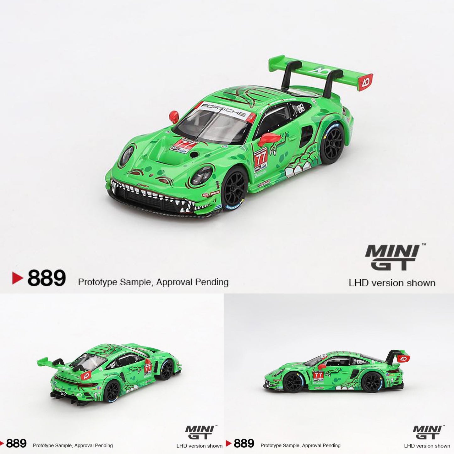 MINI GT 1/64 Porsche 911 GT3 R #77 AO Racing 2024 IMSA Daytona 24 Hrs GTD Pro 2nd Place MGT00889-L