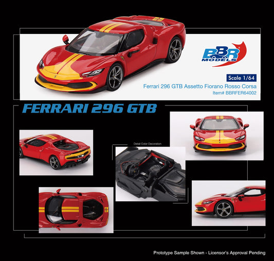 BBR 1/64 Ferrari 296 GTB Assetto Fiorano Rosso Corsa BBRFER64002