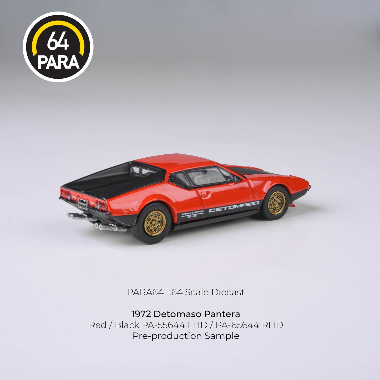 PARA64 1/64 1972 De Tomaso Pantera – Lights down Red/Black LHD PA-55644