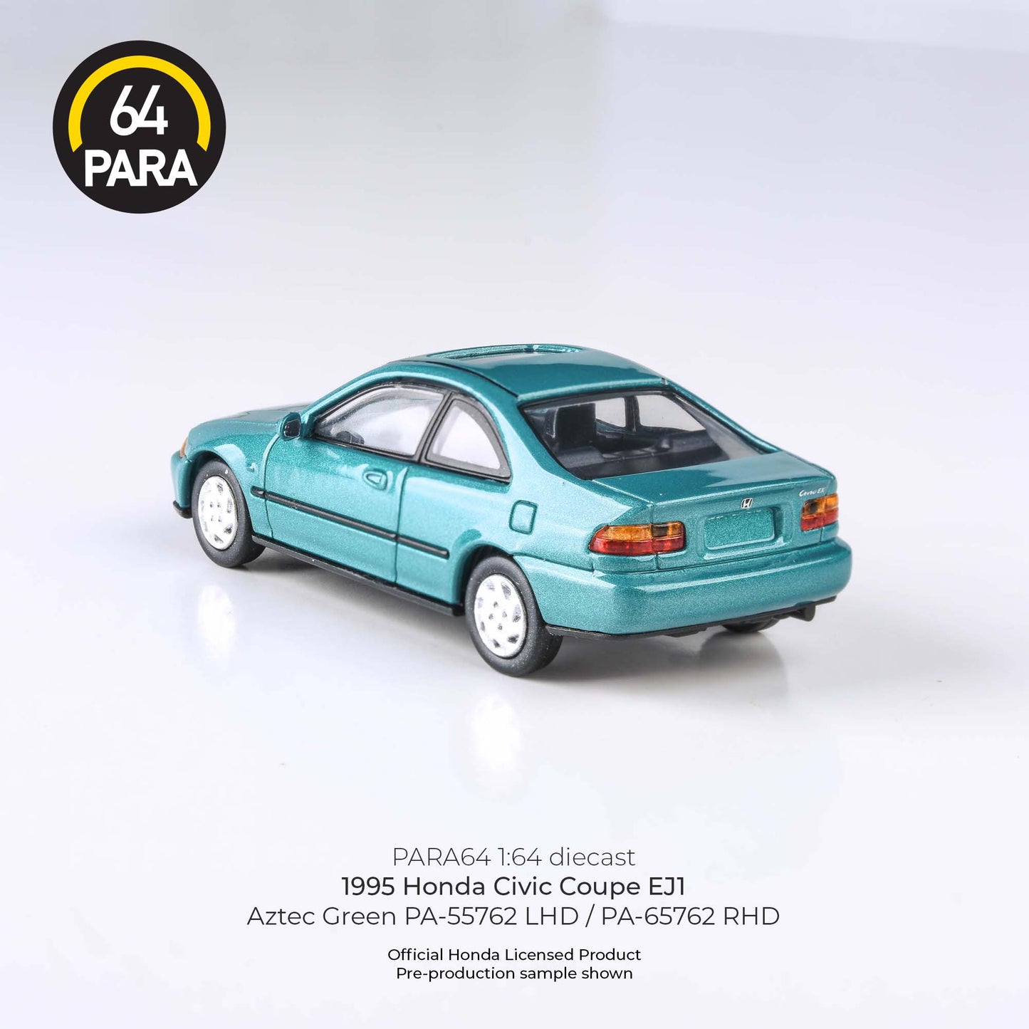 PARA64 1/64 1995 Honda Civic Coupe EJ1 - Aztec Green LHD PA-55762