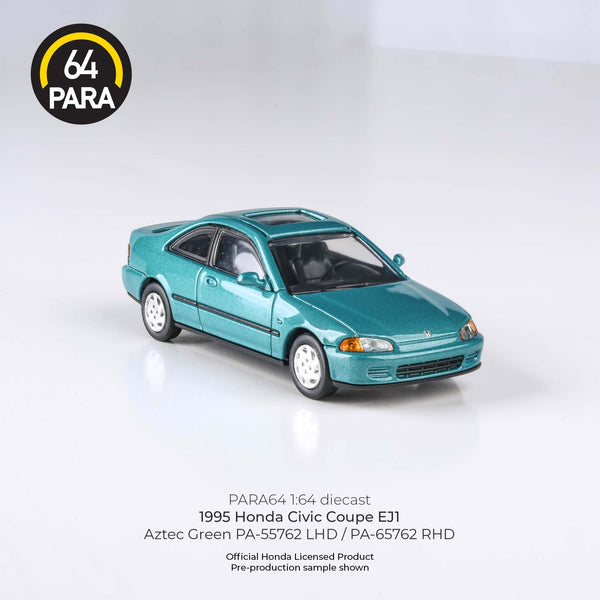 PREORDER PARA64 1/64 1995 Honda Civic Coupe EJ1 - Aztec Green LHD PA-55762 (Approx. Release Date : SEPTEMBER 2024 subject to manufacturer's final decision)