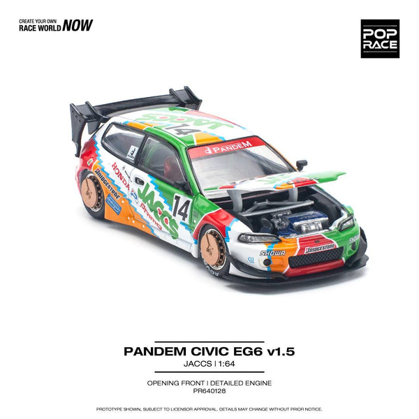 PREORDER POPRACE 1/64 PANDEM CIVIC EG6 v1.5 JACCS PR640128 (Approx. Release Date: Q4 2024 and subject to the manufacturer's final decision)