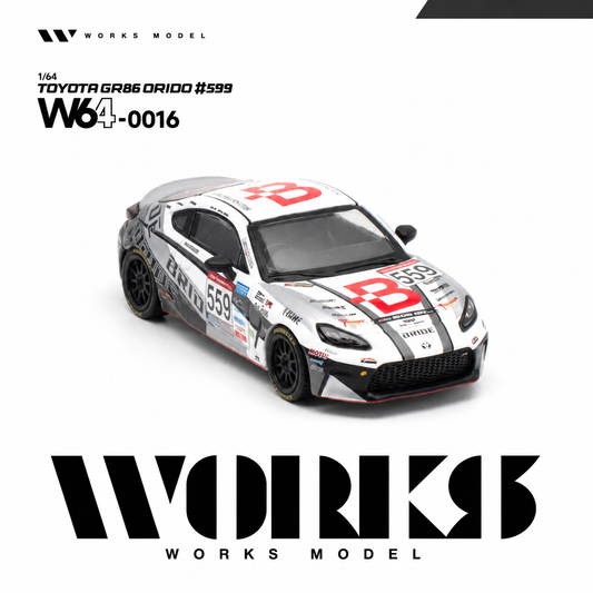 PREORDER WORKS 1/64 TOYOTA GR86 ORIDO #599 W640016  (Approx. Release Date: Q2 2027 and subject to the manufacturer's final decision)