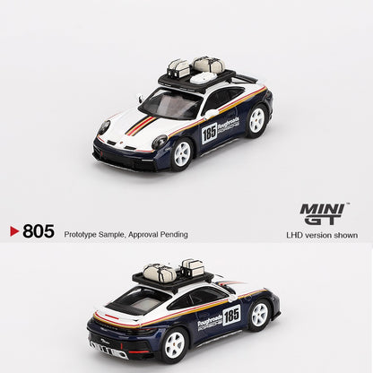 MINI GT 1/64 Porsche 911 Dakar Rallye Design Package White/Gentian Blue Metallic MGT00805-L