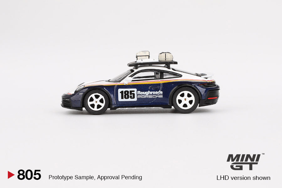 MINI GT 1/64 Porsche 911 Dakar Rallye Design Package White/Gentian Blue Metallic MGT00805-L