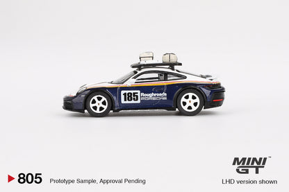 MINI GT 1/64 Porsche 911 Dakar Rallye Design Package White/Gentian Blue Metallic MGT00805-L