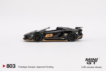 MINI GT 1/64 Lamborghini Aventador SVJ 63 Roadster Nero Aldebaran MGT00803-L