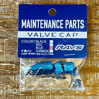 RAYS ALUMINUM VALVE CAP 4PC SET BL (Blue)