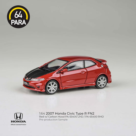 PARA64 1/64 2007 Honda Civic Type R FN2 Red/carbon hood PA-55400