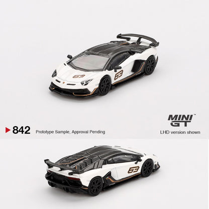 MINI GT 1/64 Lamborghini Aventador SVJ 63  Bianco Asopo MGT00842-BL