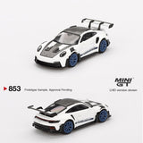 PREORDER MINI GT 1/64 Porsche 911 (992) GT3 RS Weissach Package White with Indigo Blue MGT00853-L (Approx. Release Date : Q1 2025 subject to manufacturer's final decision)