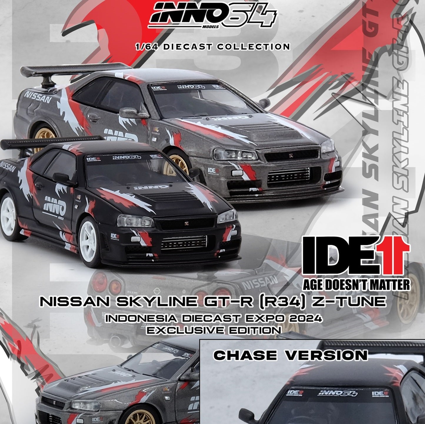 INNO64 1/64 NISSAN SKYLINE GT-R (R34) Z-Tune Indonesia Diecast Expo 2024 Exclusive Edition