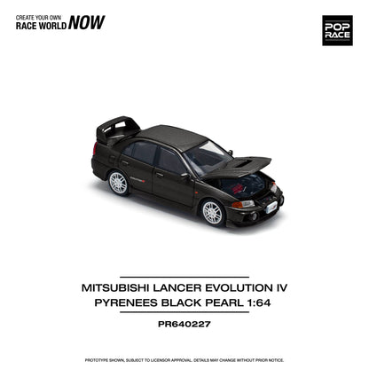 POPRACE 1/64 MITSUBISHI LANCER EVOLUTION IV - PYRENEES BLACK PEARL PR640227